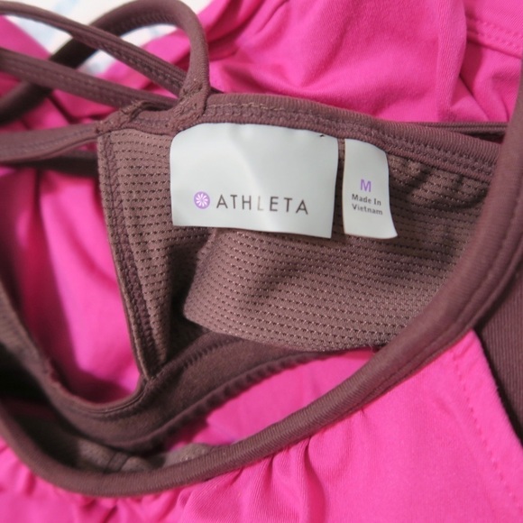 Athleta Pink Hidden Agenda Berry‎ Brown Racerback Tank Top Athletic - Picture 10 of 10
